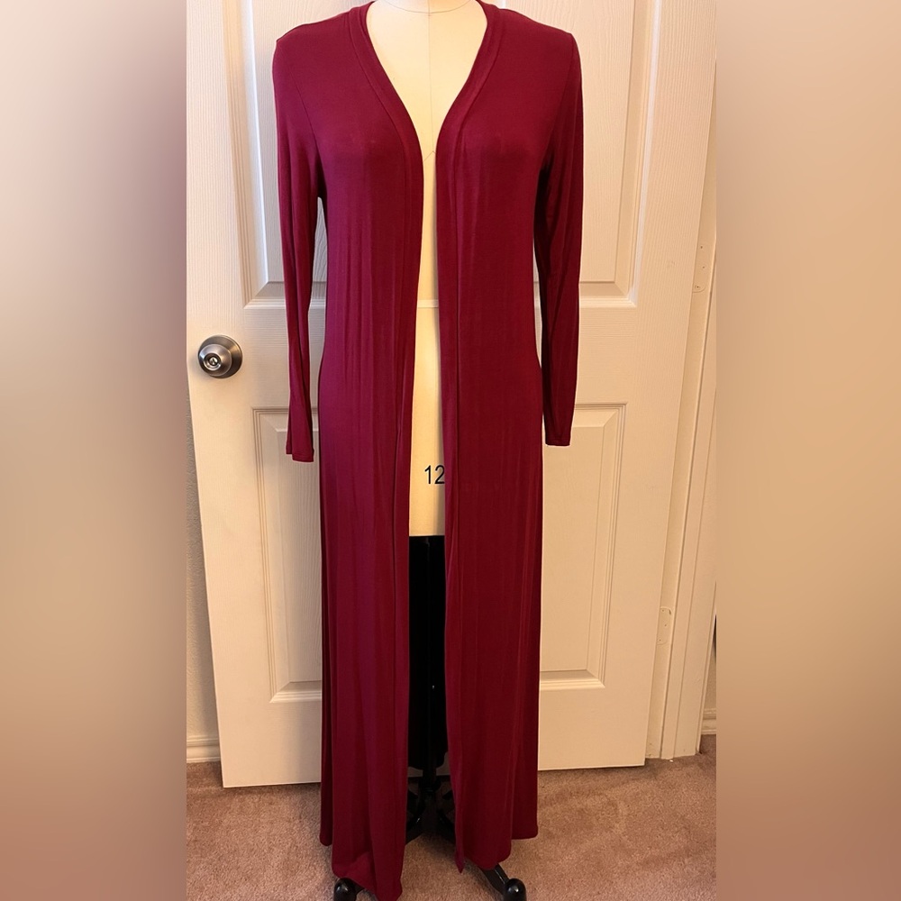 Beautiful Burgundy LS Cardigan